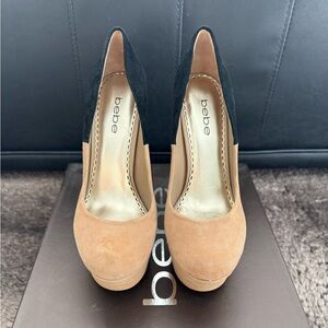 Bebe Two-Tone Black and Tan Rena 6